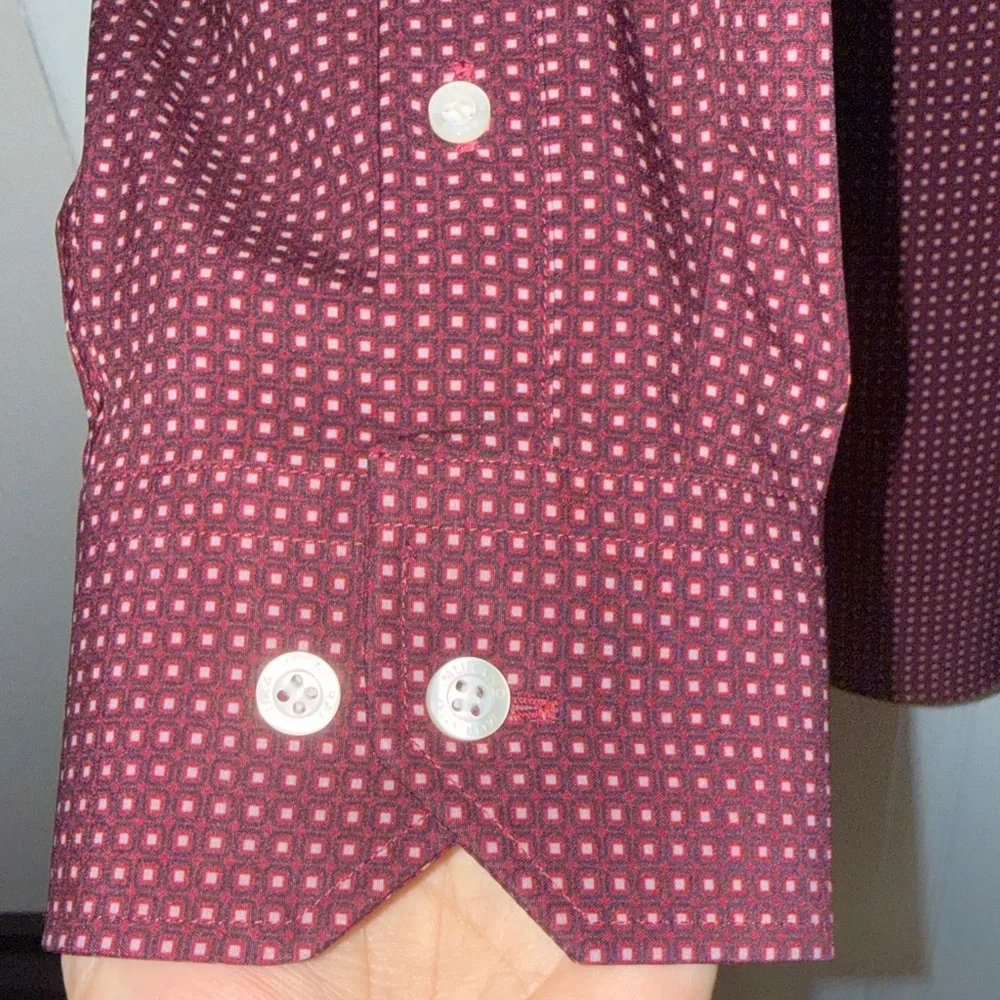 Murano Men's Dark Red Checkered Button-Down Shirt (Big Man) - Picture 5 of 6